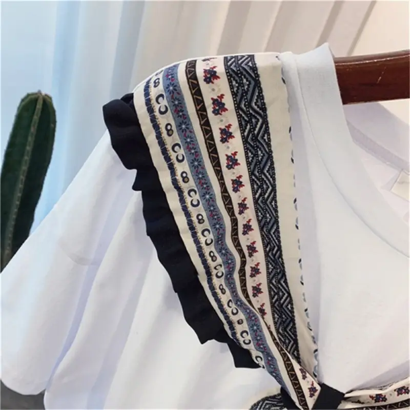 Women Grey T-shirt with Striped Shawl Set