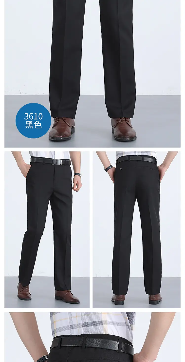 Men Ice Silk Linen Grey High Waist Pants — feature 18