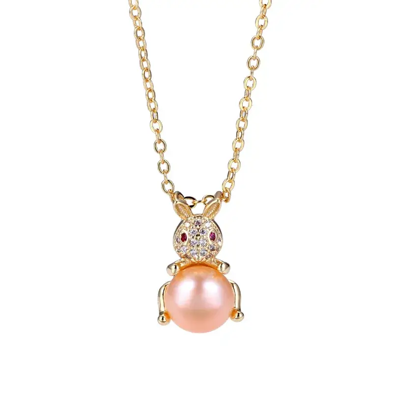 Korean Rabbit Pendant Set for Women Pearl & Crystal - Image 9