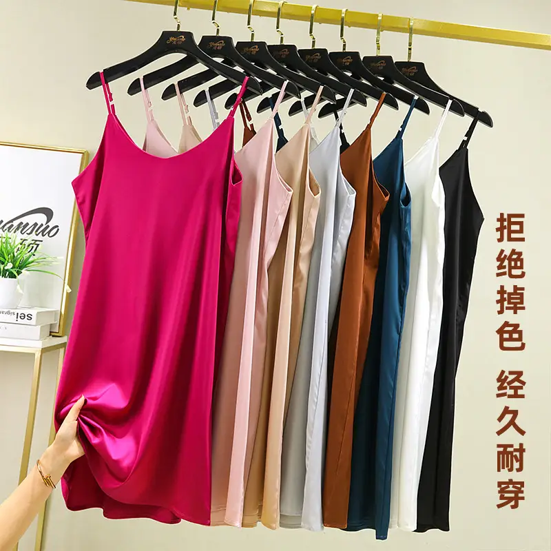 Black Satin Long Dress Korean Style Off-Shoulder Sexy Base Skirt - Image 9