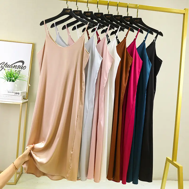 Black Satin Long Dress Korean Style Off-Shoulder Sexy Base Skirt - Image 11