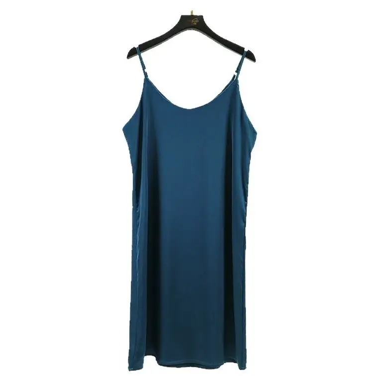 Black Satin Long Dress Korean Style Off-Shoulder Sexy Base Skirt - Image 13