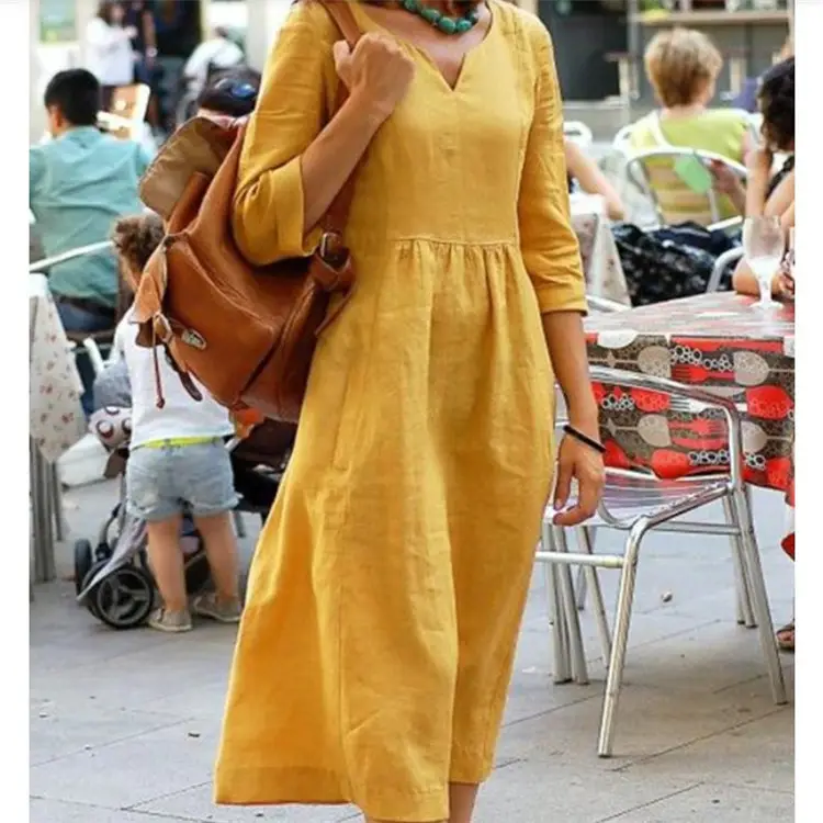 2021 Casual Pink Long Sleeve Dress Large - Image 6