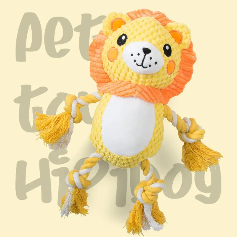 Pet Sound-Resistant, Bite-Resistant and Molar-Resistant Funny Toy for Cats to Relieve Boredom and Accompany Puppies and Kittens Teddy Plush Dog Toy