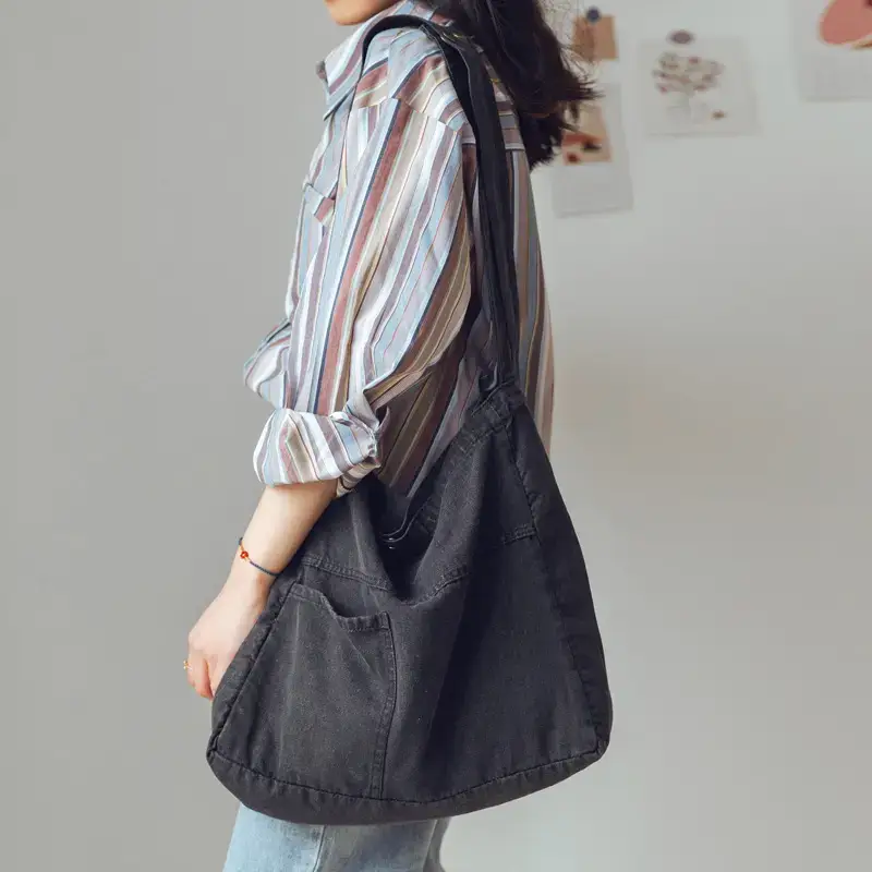 Women Denim Shoulder Bags Large Capacity School Crossbody