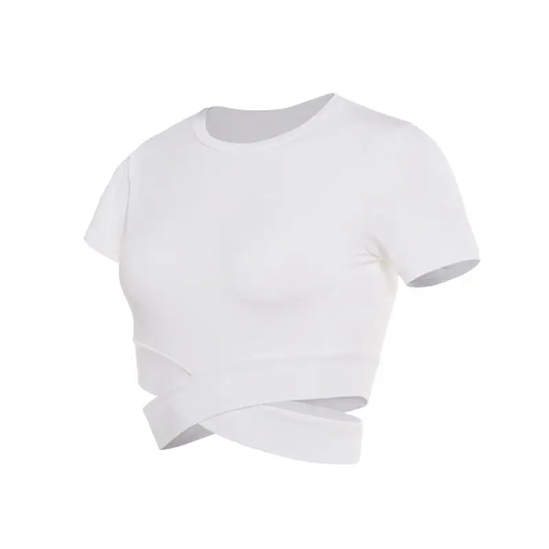 Women's Pink Crossbody T-Shirt with Twist Design - Image 5