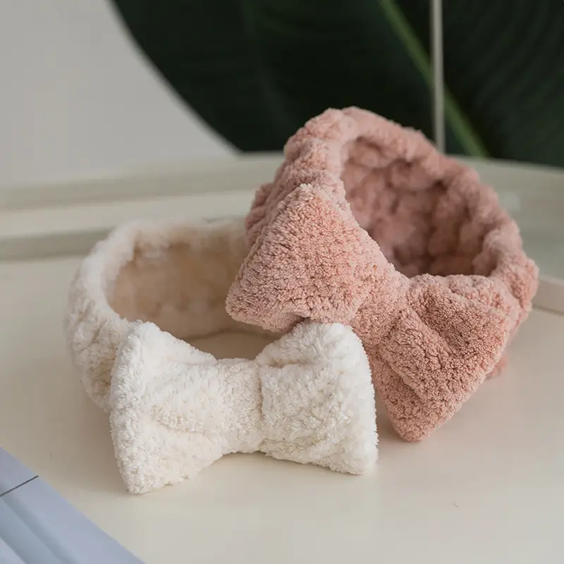 Korean Style Velvet Face Wash Headband Set - Image 6