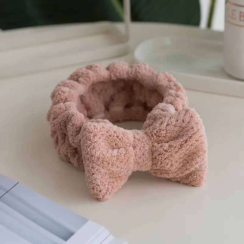 Korean Style Velvet Face Wash Headband Set - Image 2