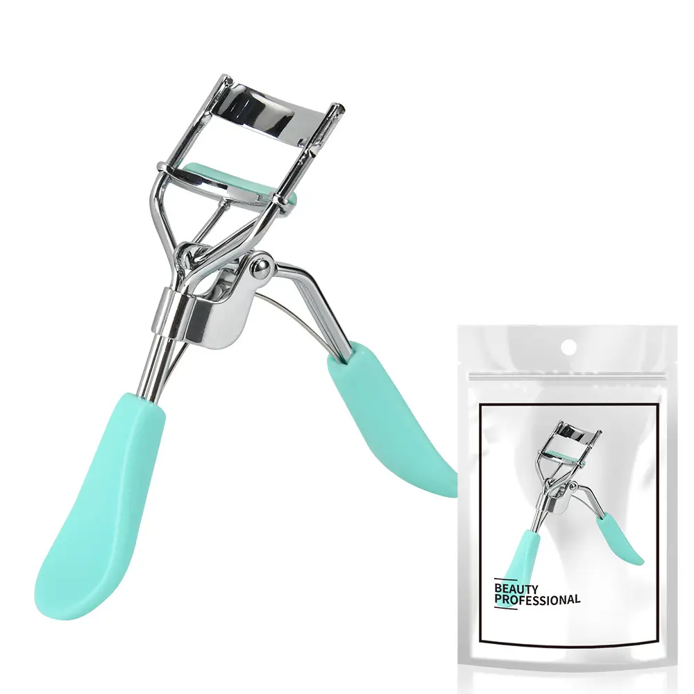 38826 green handle chrome A4 eyelash curler makeup bag