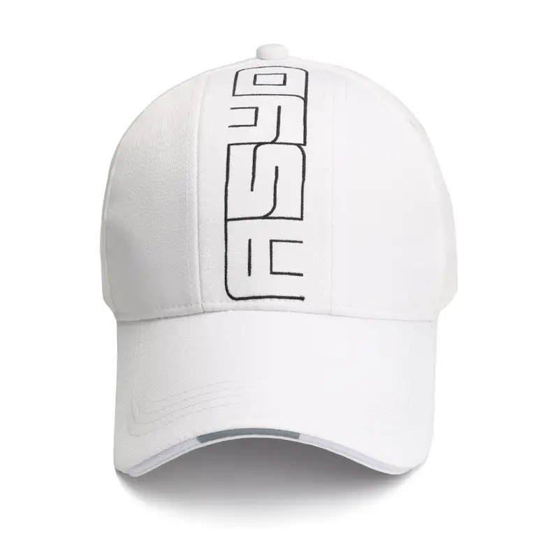White Korean Style Baseball Cap with English Letter Embroidery - Image 5