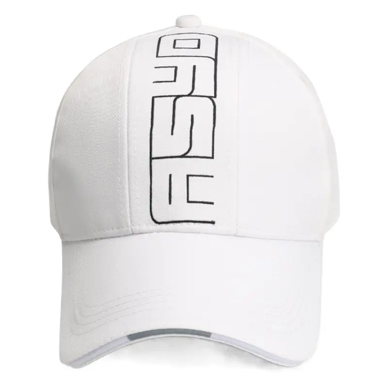 White Korean Style Baseball Cap with English Letter Embroidery