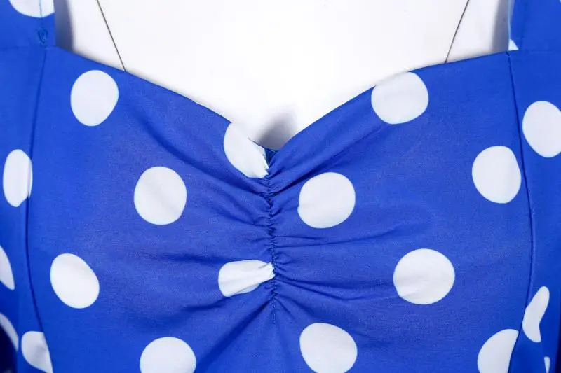 Red Polka Dot 50s Waist Slimming Dress for Girls — feature 13