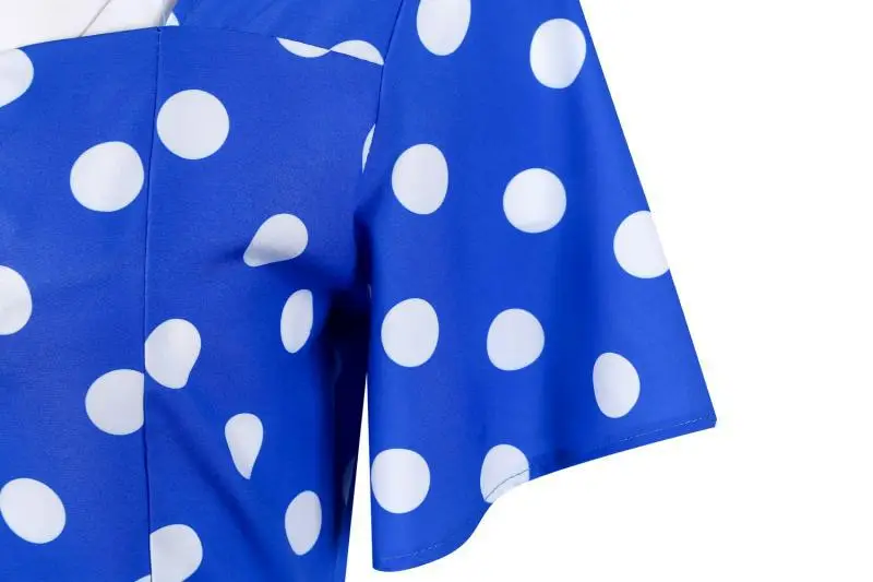 Red Polka Dot 50s Waist Slimming Dress for Girls — feature 14