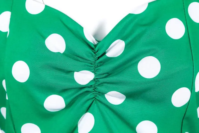 Red Polka Dot 50s Waist Slimming Dress for Girls — feature 20