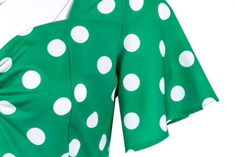 Red Polka Dot 50s Waist Slimming Dress for Girls — feature 21