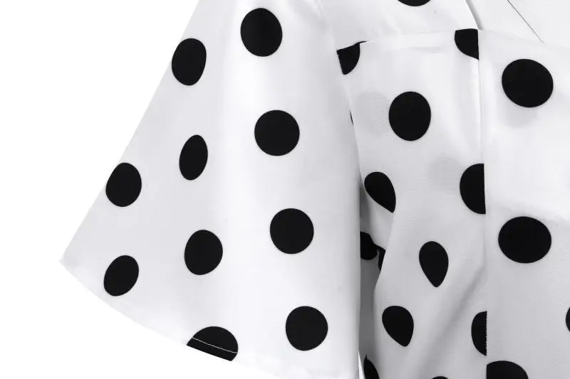 Red Polka Dot 50s Waist Slimming Dress for Girls — feature 35