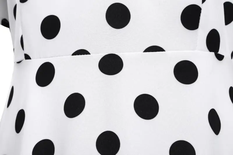 Red Polka Dot 50s Waist Slimming Dress for Girls — feature 36