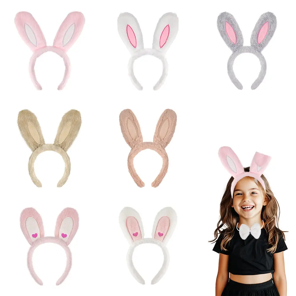 Plush Rabbit Ears Hair Band for Women Girls - Image 5