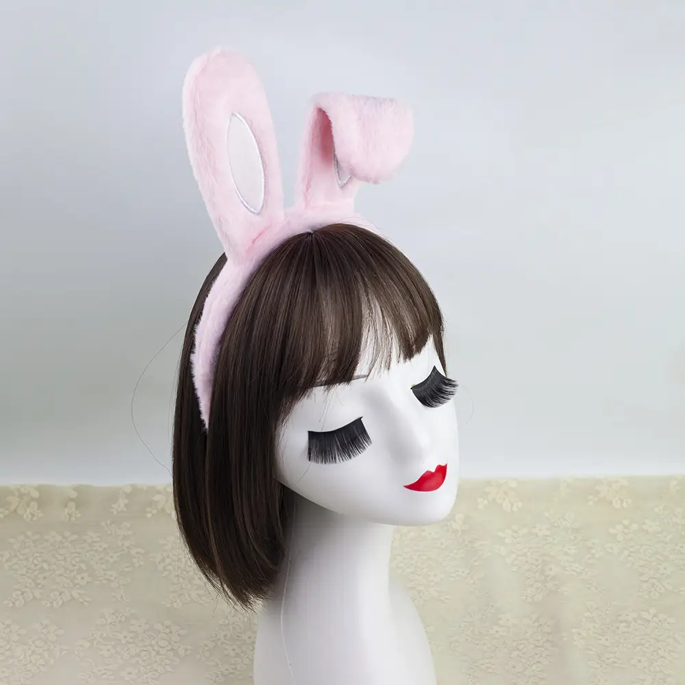 Plush Rabbit Ears Hair Band for Women Girls - Image 7