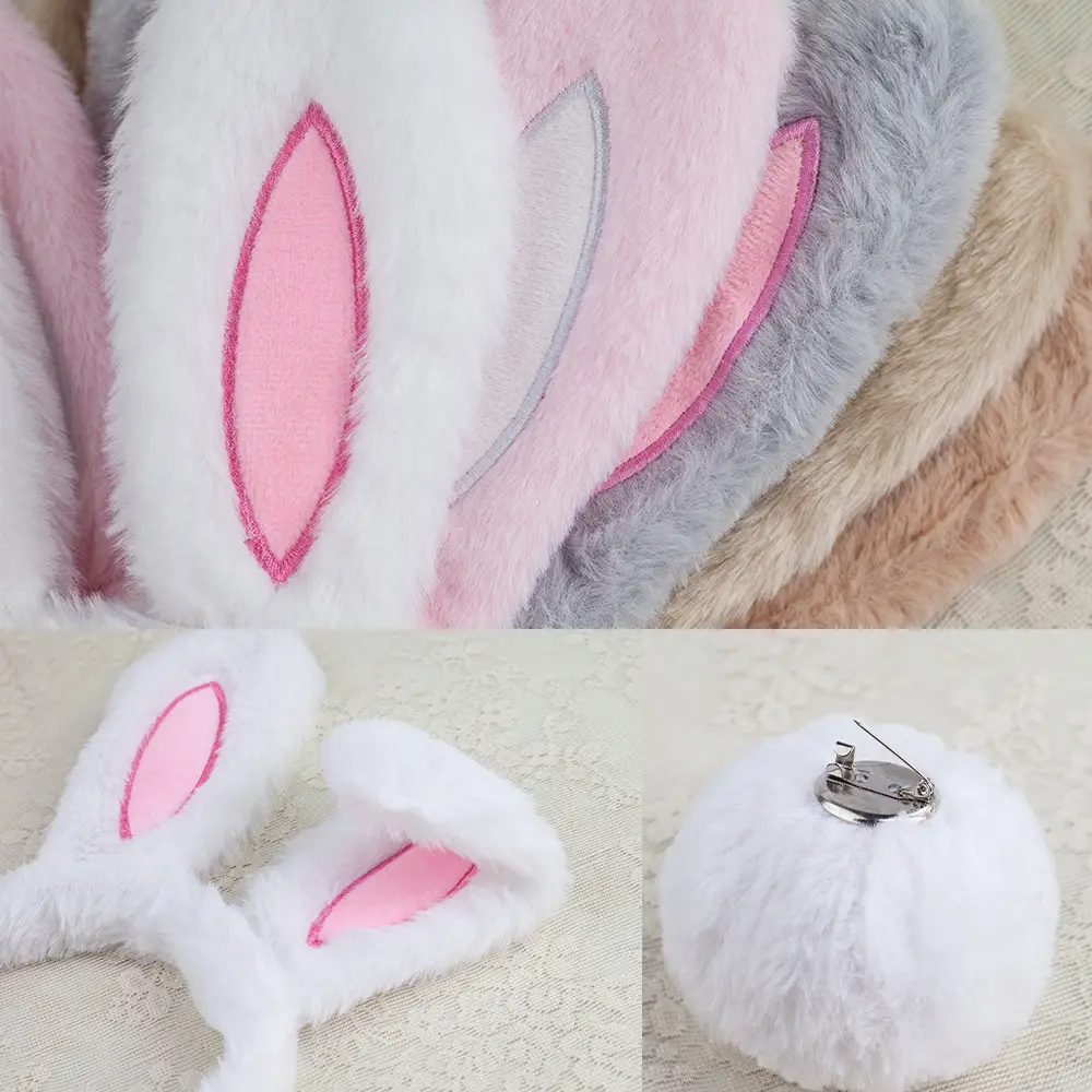Plush Rabbit Ears Hair Band for Women Girls - Image 8