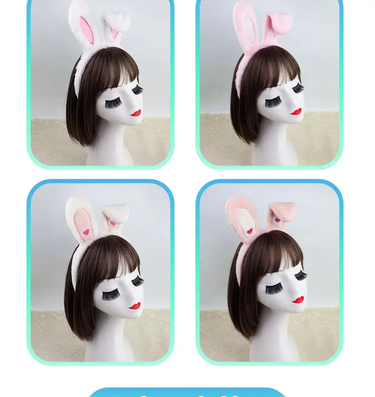 Plush Rabbit Ears Hair Band for Women Girls — feature 9