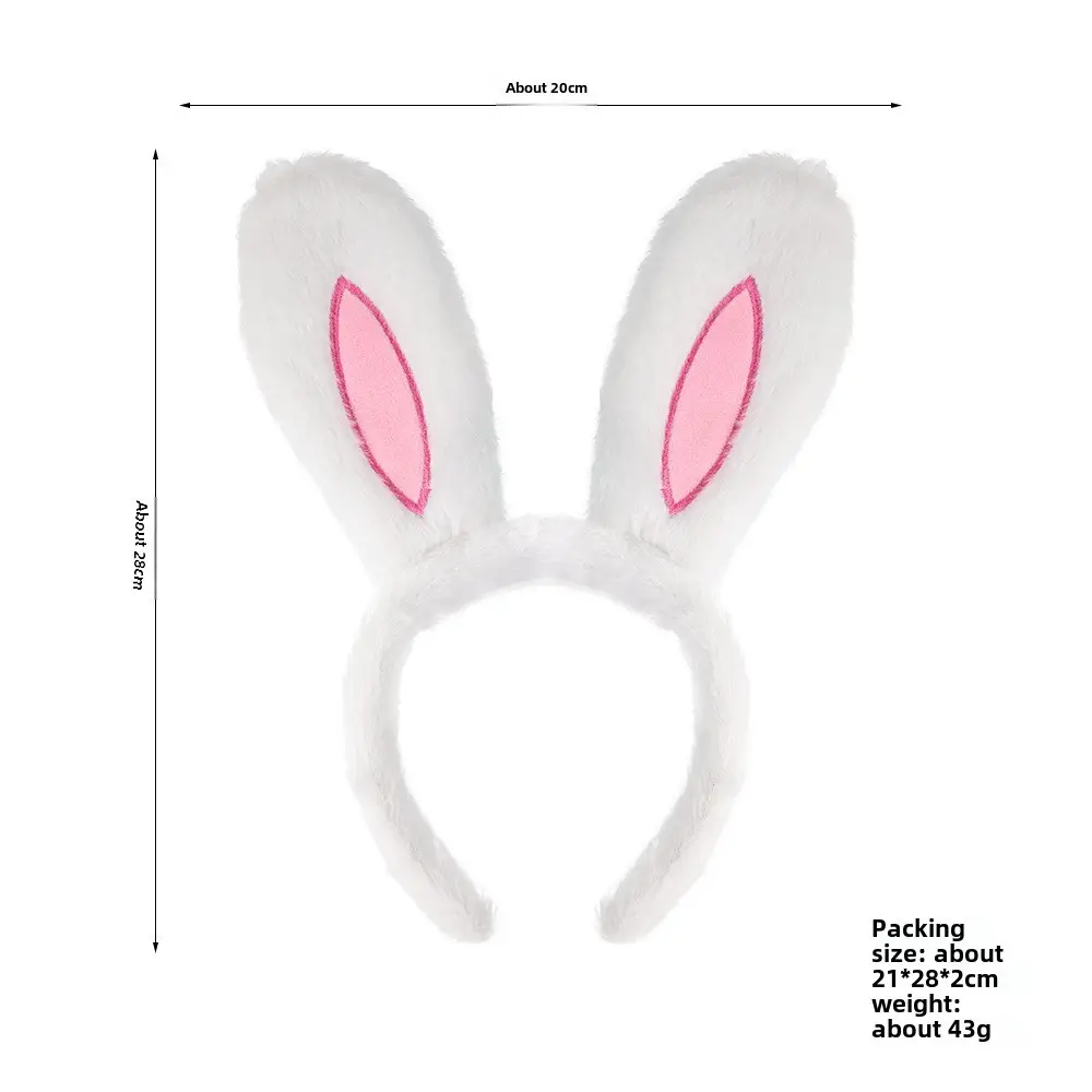 Plush Rabbit Ears Hair Band for Women Girls - Image 2