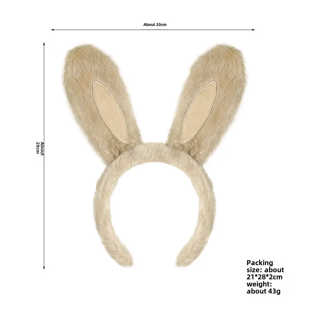 Plush Rabbit Ears Hair Band for Women Girls - Image 3