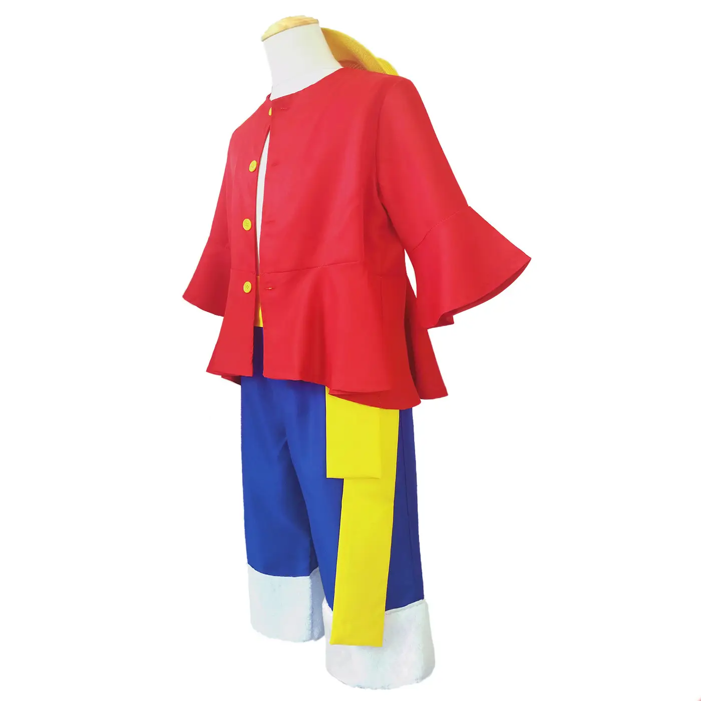 Luffy One Piece Cosplay Suit Yellow Hat Blue Pants - Image 4