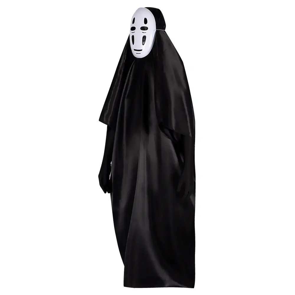 Ghost Mask & Black Cloak Cosplay Costume for Men Women