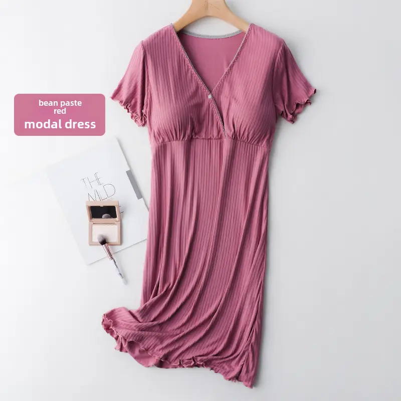 Purple Modal Nightdress for Pregnant Women - Image 28
