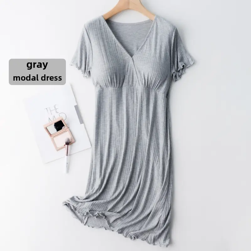 Purple Modal Nightdress for Pregnant Women - Image 34