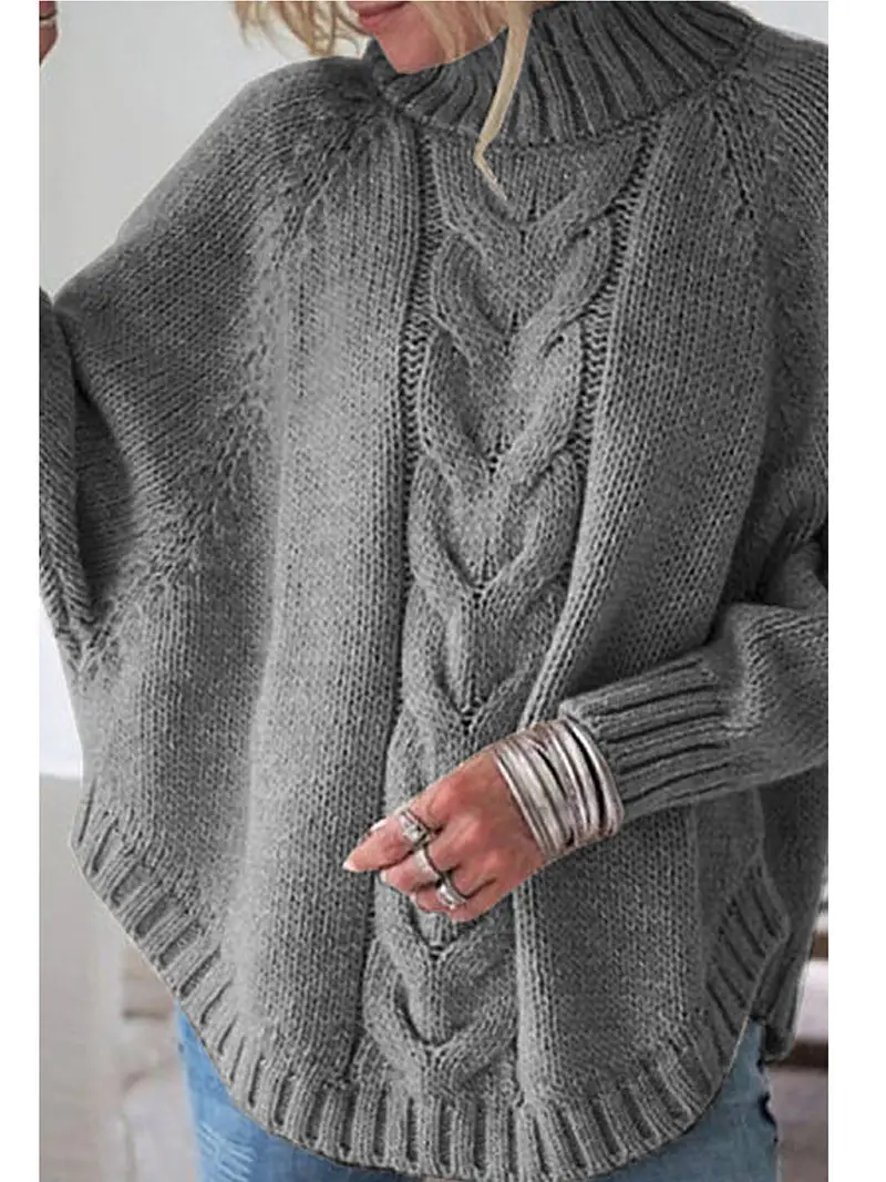 Women's Knitted Sweater Yellow Loose Sleeve Autumn Winter — feature 15