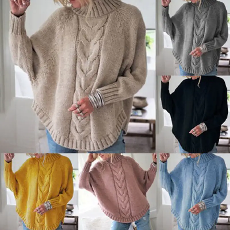 Women's Knitted Sweater Yellow Loose Sleeve Autumn Winter — feature 16