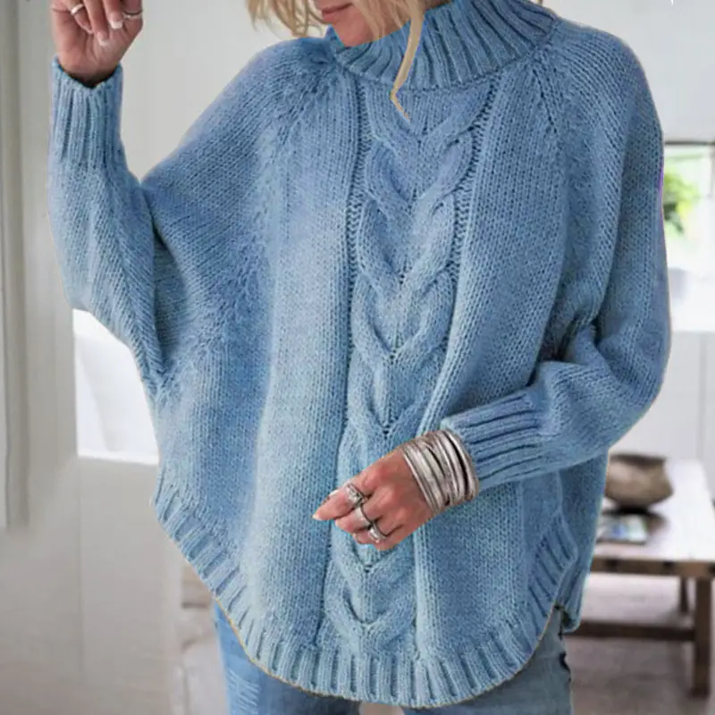 Women's Knitted Sweater Yellow Loose Sleeve Autumn Winter - Image 6