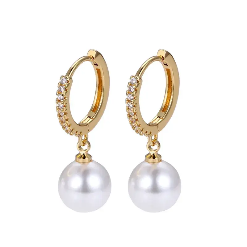 Cross-Country Pearl Earrings with Diamond Studs - Image 9