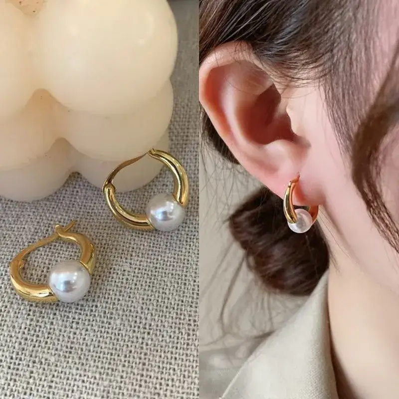 Cross-Country Pearl Earrings with Diamond Studs - Image 3
