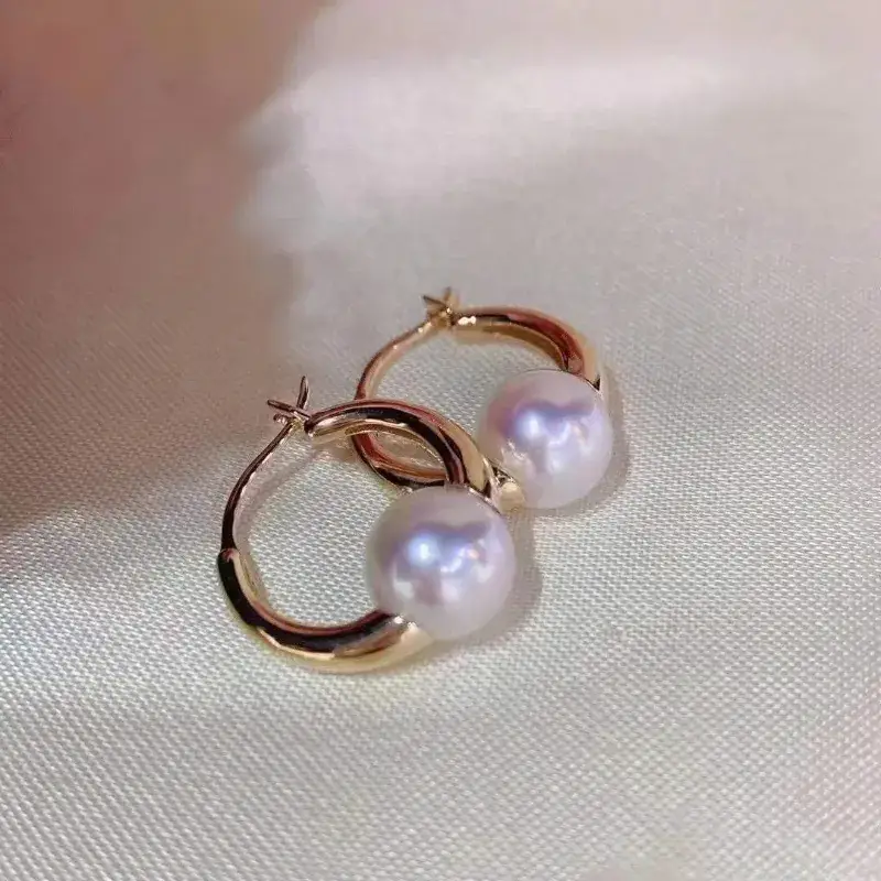 Cross-Country Pearl Earrings with Diamond Studs - Image 4