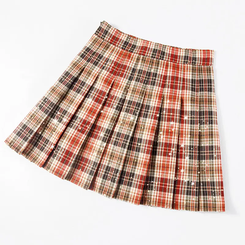 2024 New Pleated Plaid Skirt High Waist Women - Image 8