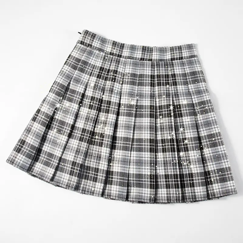 2024 New Pleated Plaid Skirt High Waist Women - Image 2