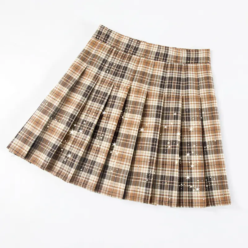 2024 New Pleated Plaid Skirt High Waist Women - Image 3