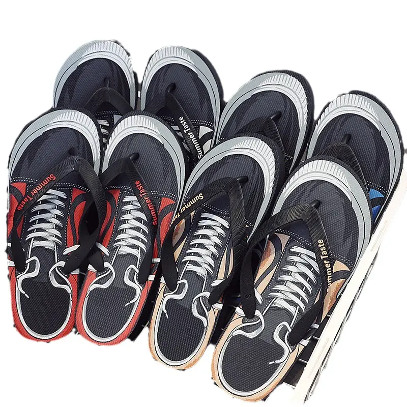 Men's Black Korean Style Flip Flops Summer Wear
