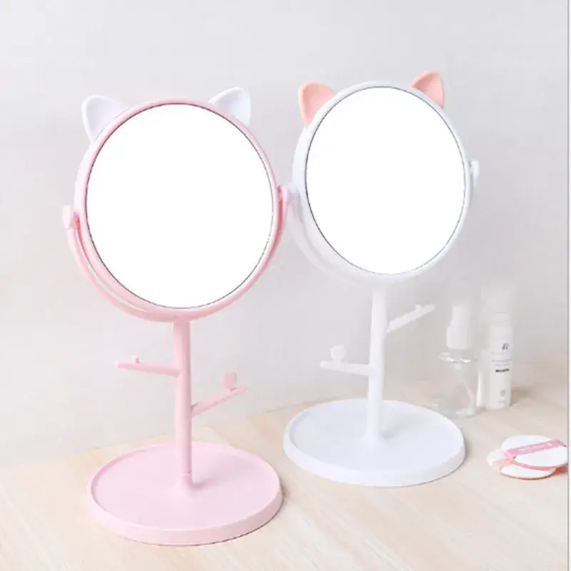 Cat Ear Makeup Mirror with Rotatable Design - Image 3