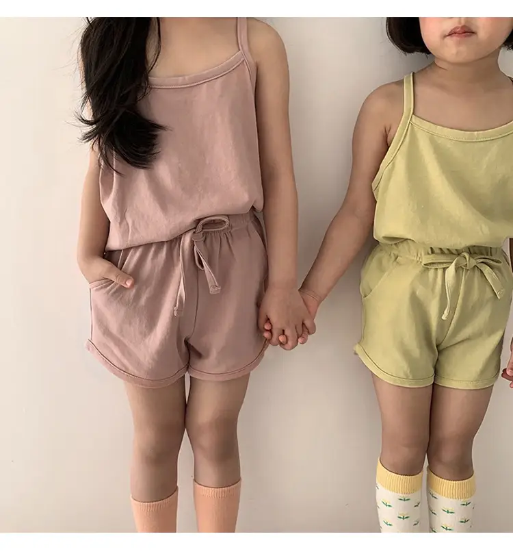 Girls Cotton 3-Piece Summer Set Brown — feature 12