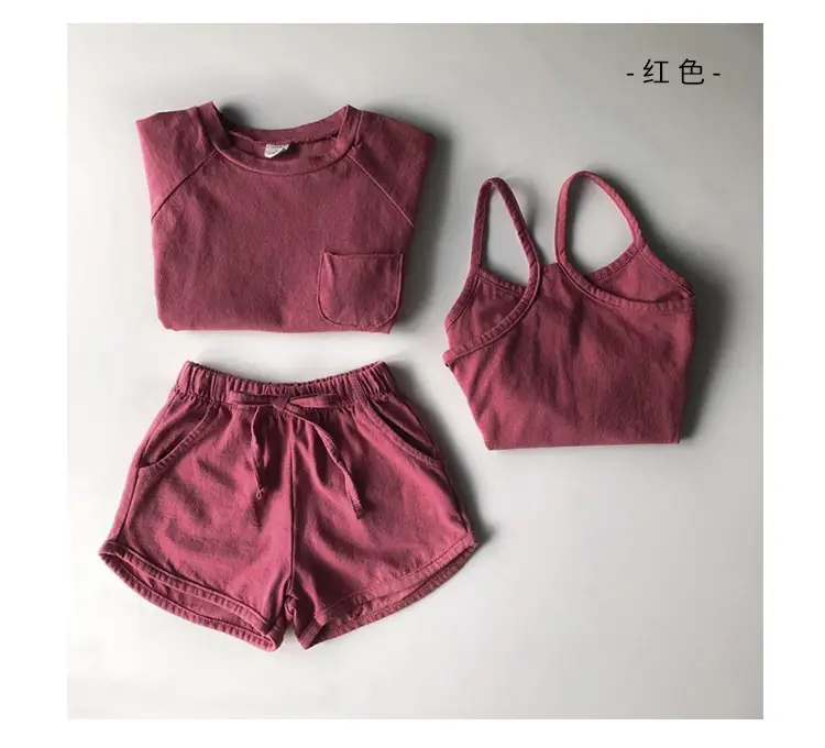 Girls Cotton 3-Piece Summer Set Brown — feature 22