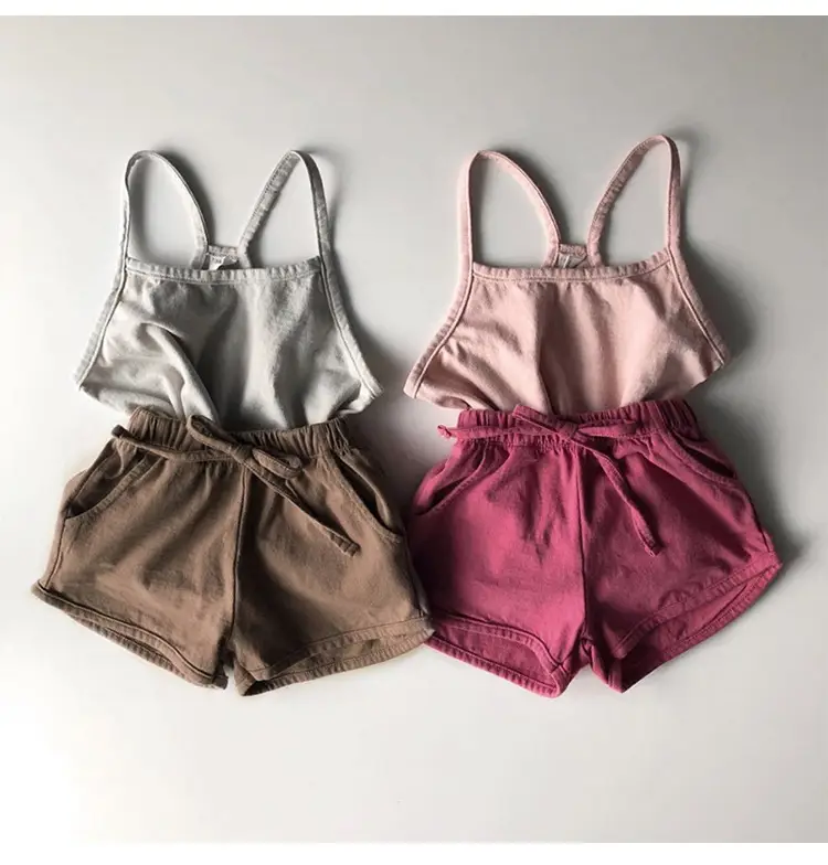 Girls Cotton 3-Piece Summer Set Brown — feature 29