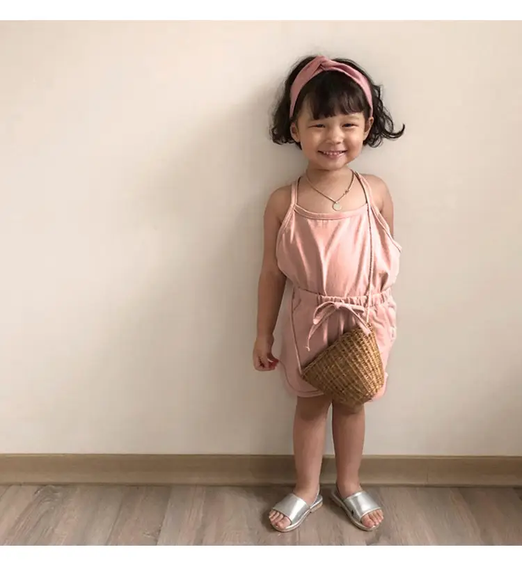 Girls Cotton 3-Piece Summer Set Brown — feature 9