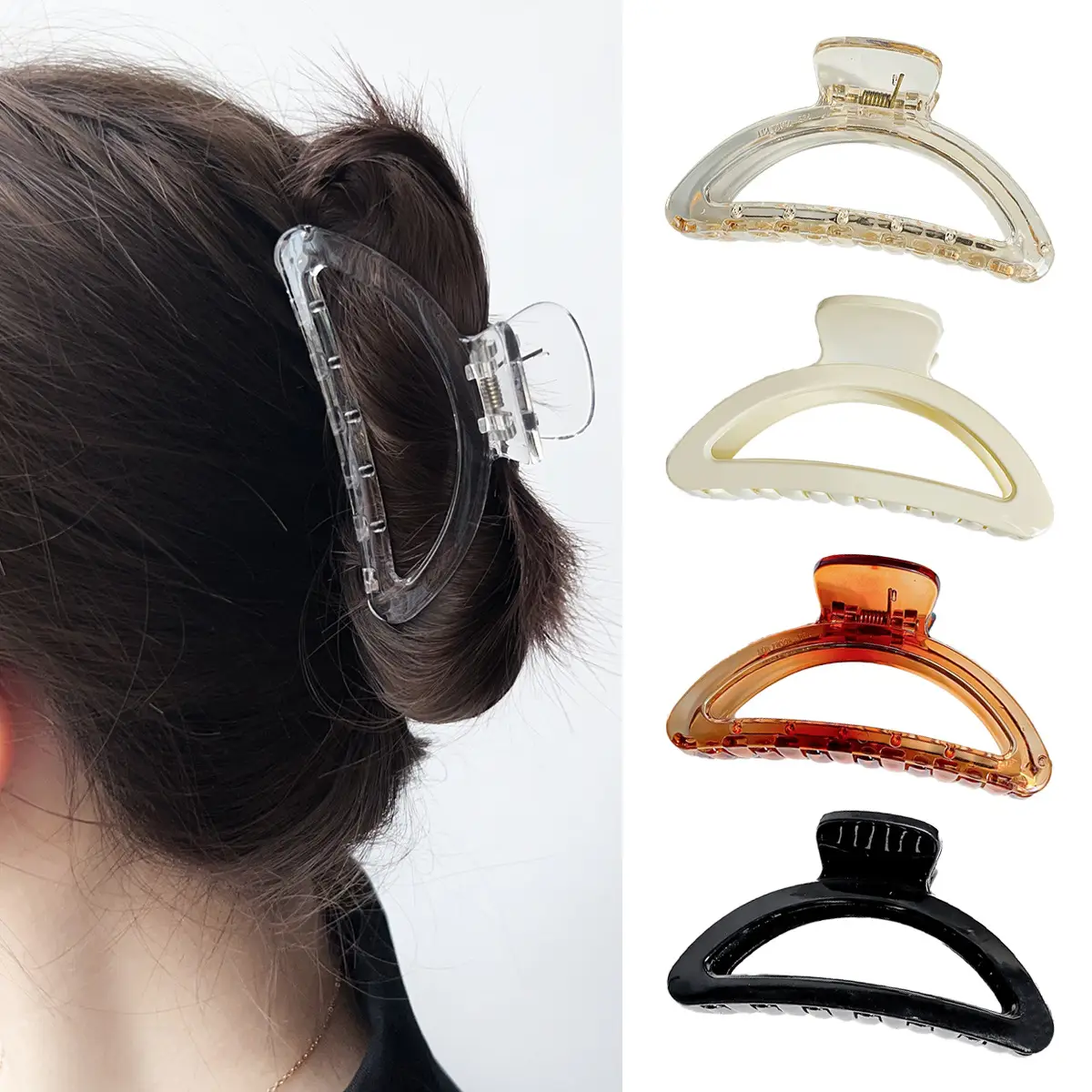Transparent Korean Arc Hair Clip for Women - Image 44