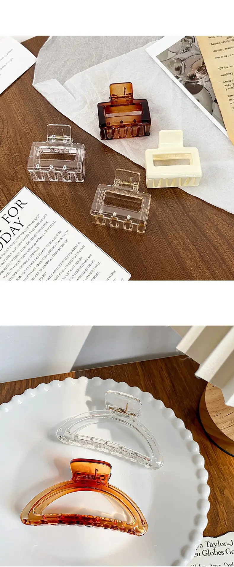 Transparent Korean Arc Hair Clip for Women — feature 5