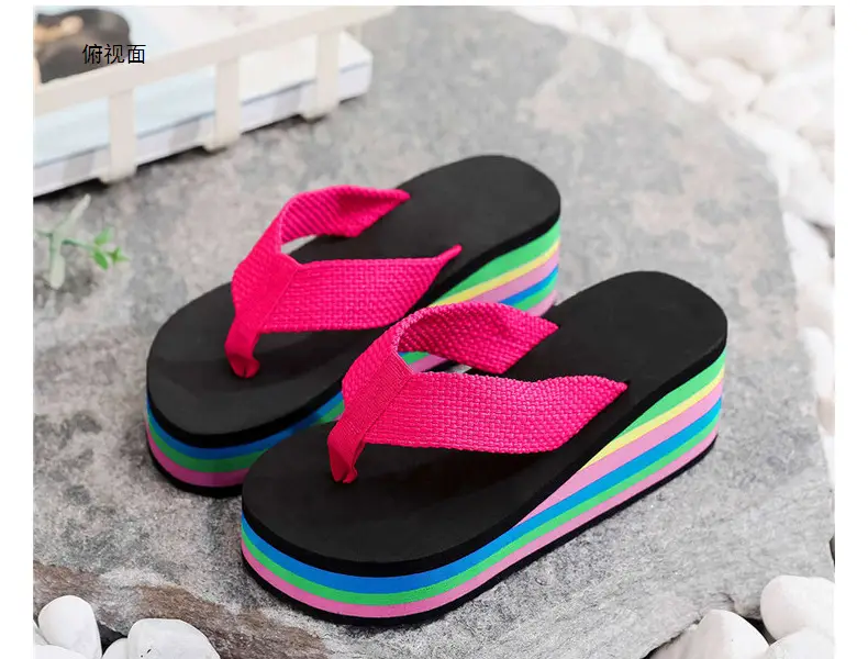 Women's Rainbow Sandal Flip Flops Summer Thick Sole — feature 14
