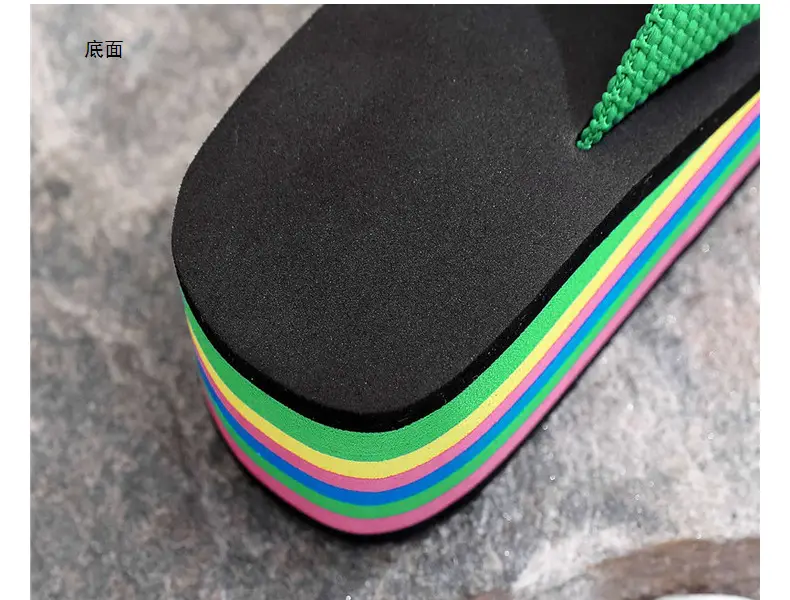Women's Rainbow Sandal Flip Flops Summer Thick Sole — feature 15